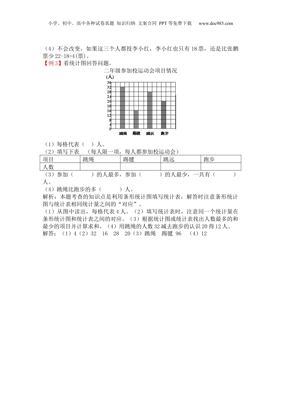 二年级下册数学第一单元   数据收集整理.docx