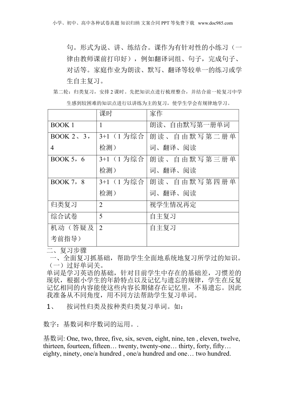 小升初英语六年级英语总复习计划（Word版，26页）.doc