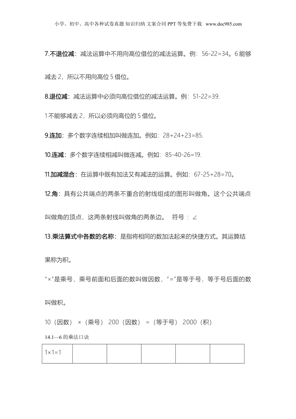 苏教小学数学二年级上册 知识点概括总结(1).doc