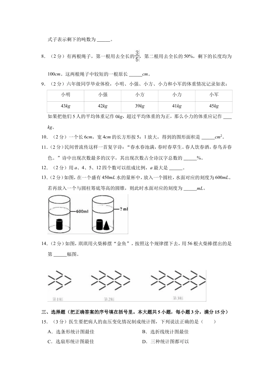 2022年湖南省长沙市小升初数学试卷.doc