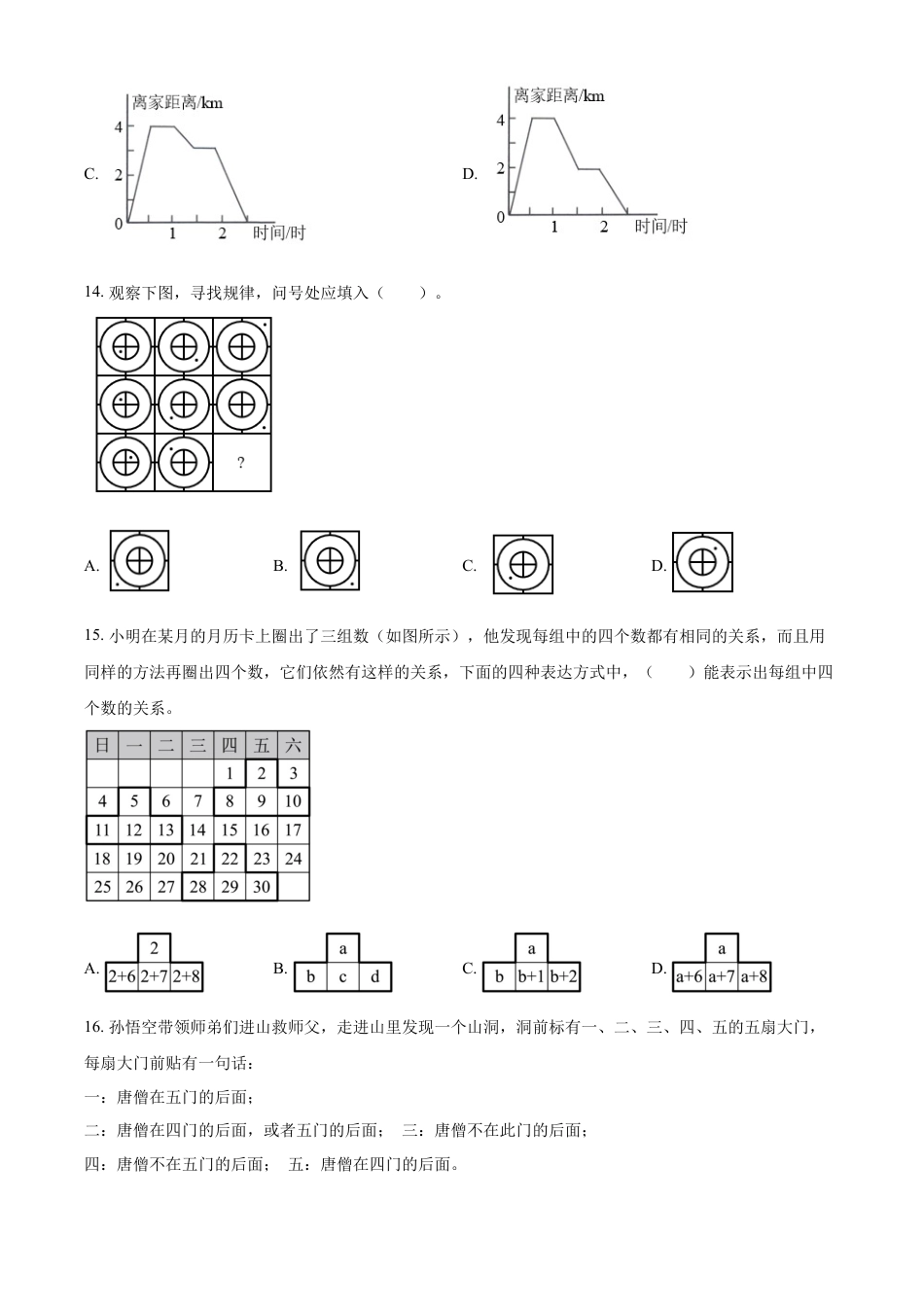 精品解析：湖南省长沙市长郡雨花外国语学校2022年人教版小升初考试数学试卷（一）（原卷版）.docx