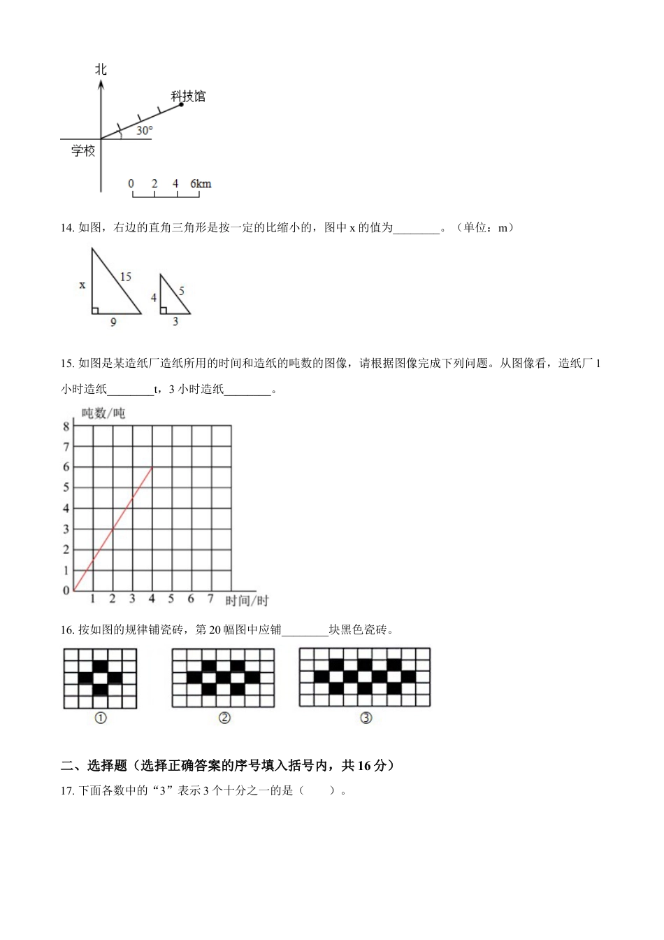 精品解析：湖南省株洲市攸县2022年人教版小升初考试数学试卷（原卷版）.docx