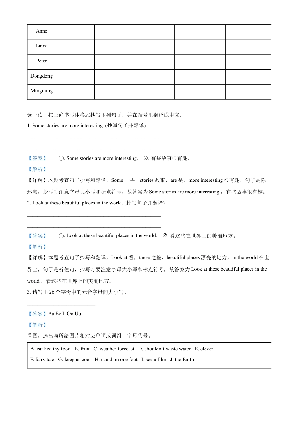 精品解析：2021-2022学年湖南省湘西州古丈县湘少版（三起）六年级下册期末质量检测英语试卷（解析版）.docx