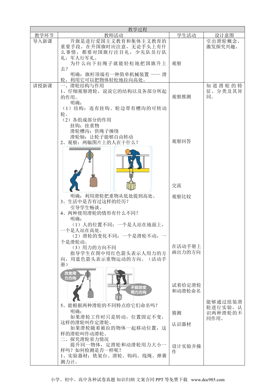 （苏教版）五年级下册科学4.15《升旗的方法》教案.doc