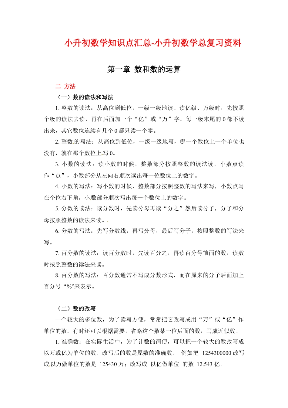 第一章+数和数的运算-02方法篇+2024小升初数学知识点汇总.docx