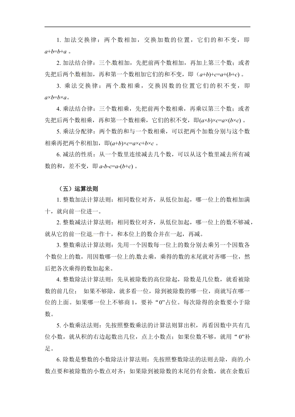 第一章+数和数的运算-04运算篇+2022-2023小升初数学知识点汇总.docx