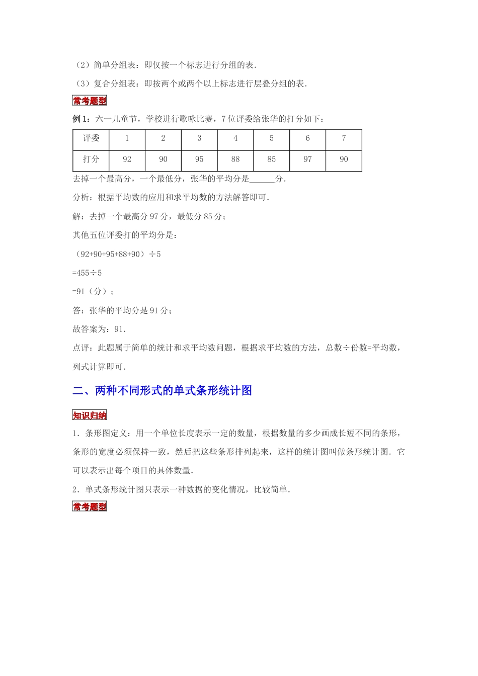 【专项复习】2022年小学六年级下册小升初数学专题复习（23）统计表与统计图（知识归纳+典例精析+拔高训练）.docx