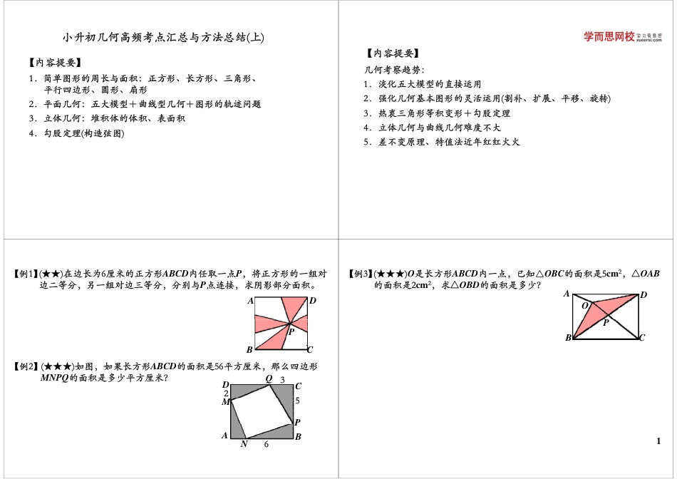 小升初数学-小升初几何高频考点汇总与方法总结（上）.pdf