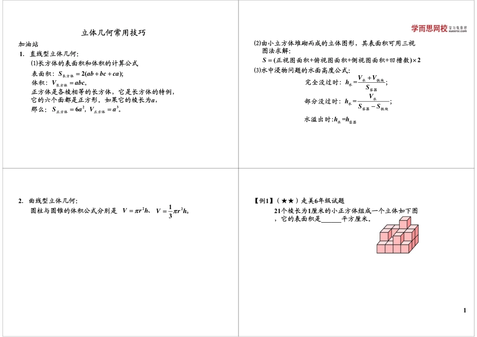 小升初数学-立体几何常用技巧 微信wangxiao016.pdf