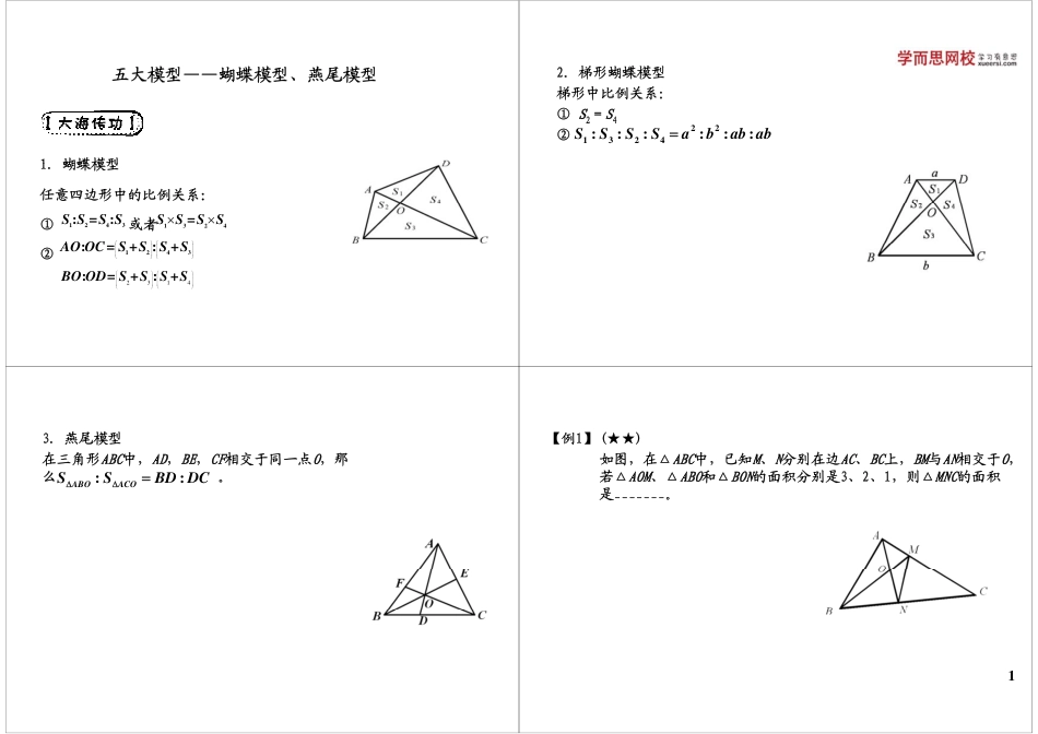 小升初数学-五大模型——蝴蝶模型、燕尾模型.pdf