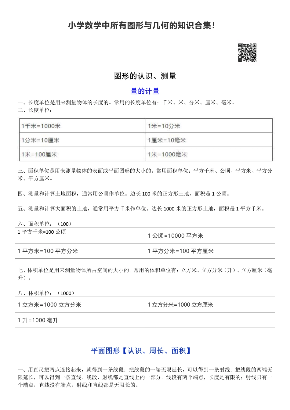小学知识小升初数学中所有图形与几何的知识合集.pdf