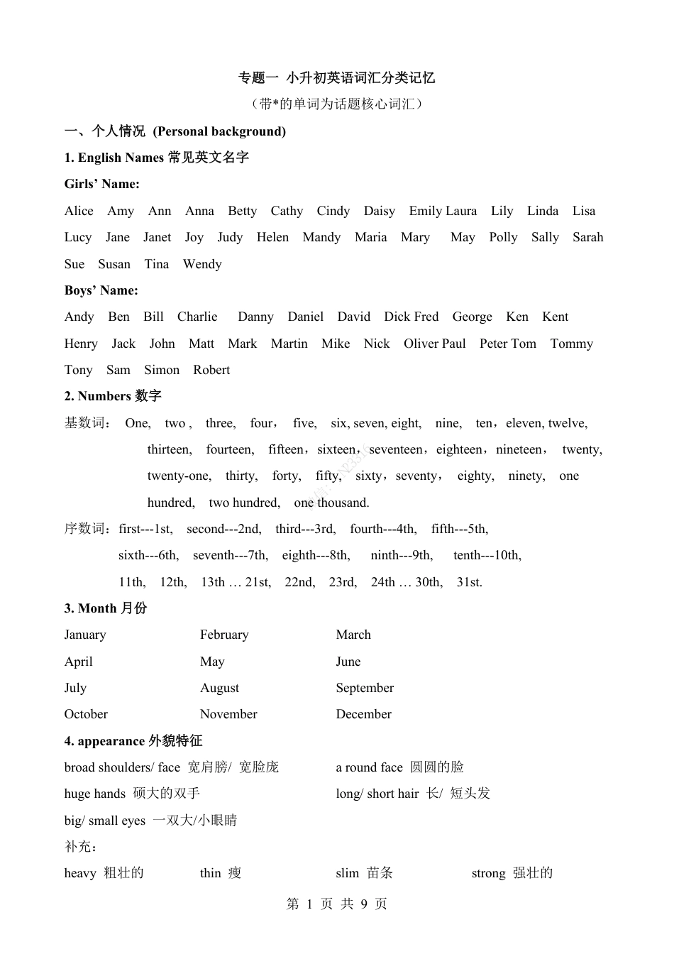 小升初英语词汇分类记忆.pdf