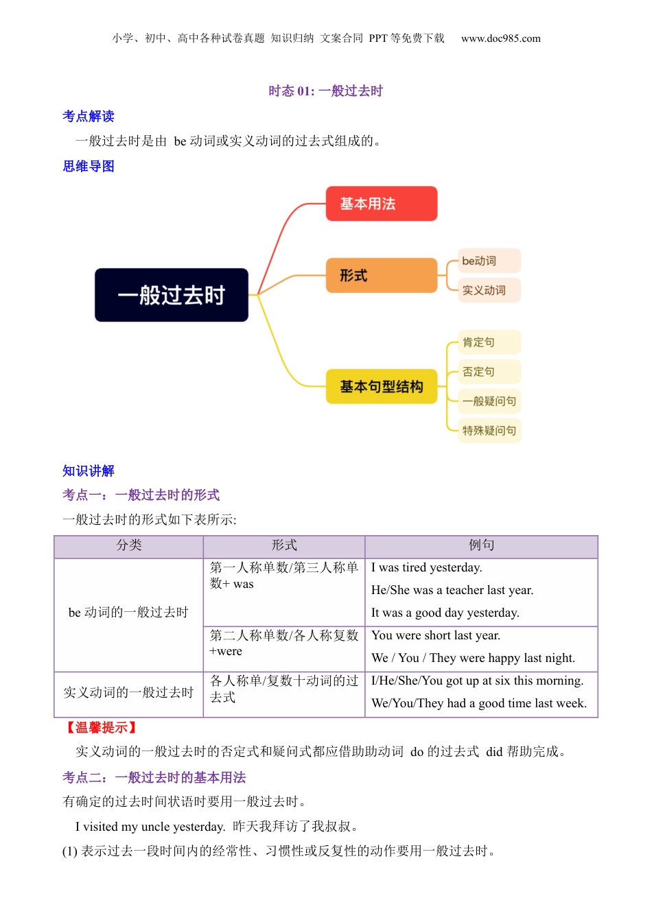 小升初英语-3 时态01 一般过去时.docx