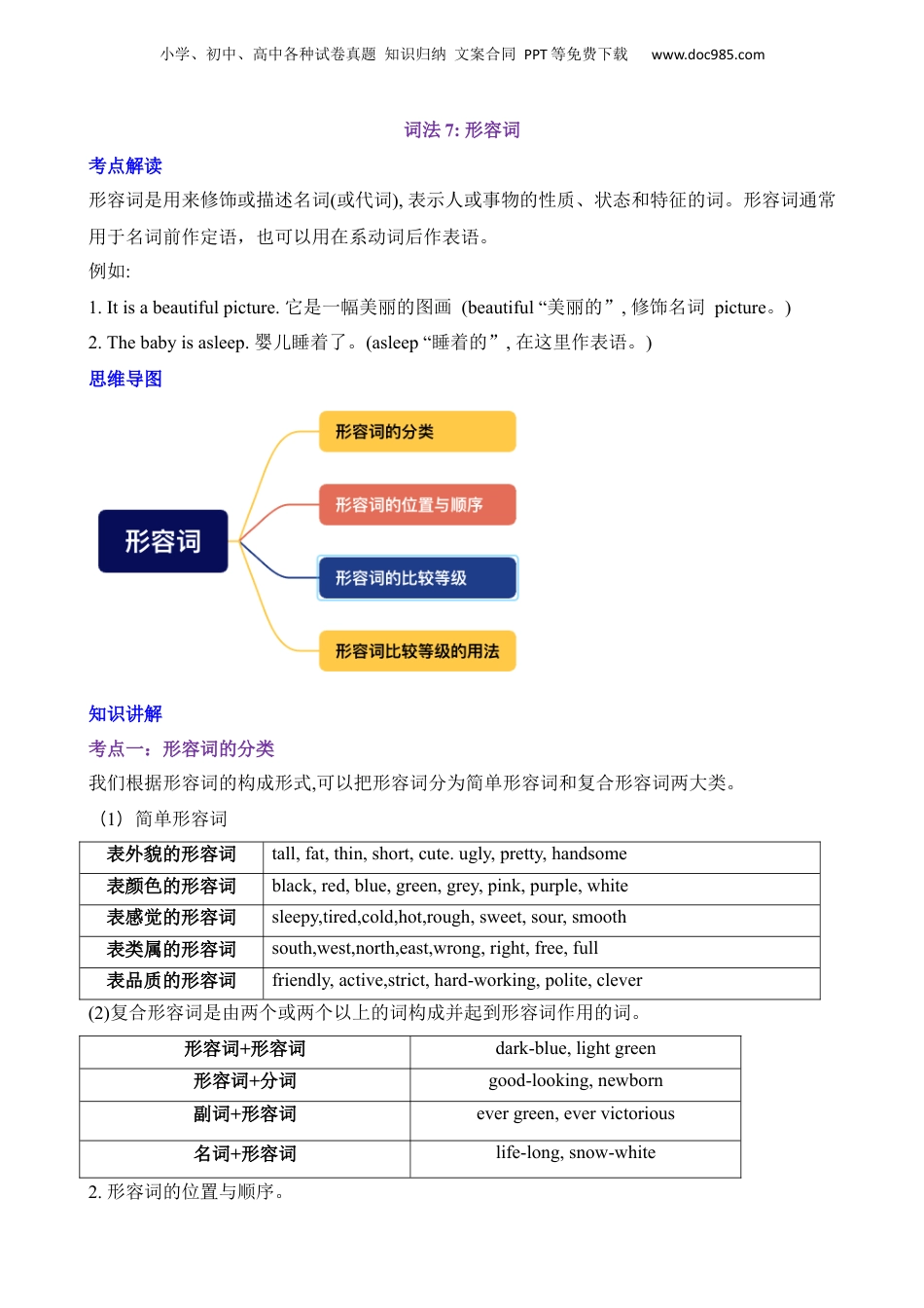 小升初英语-2 词法7 形容词.docx