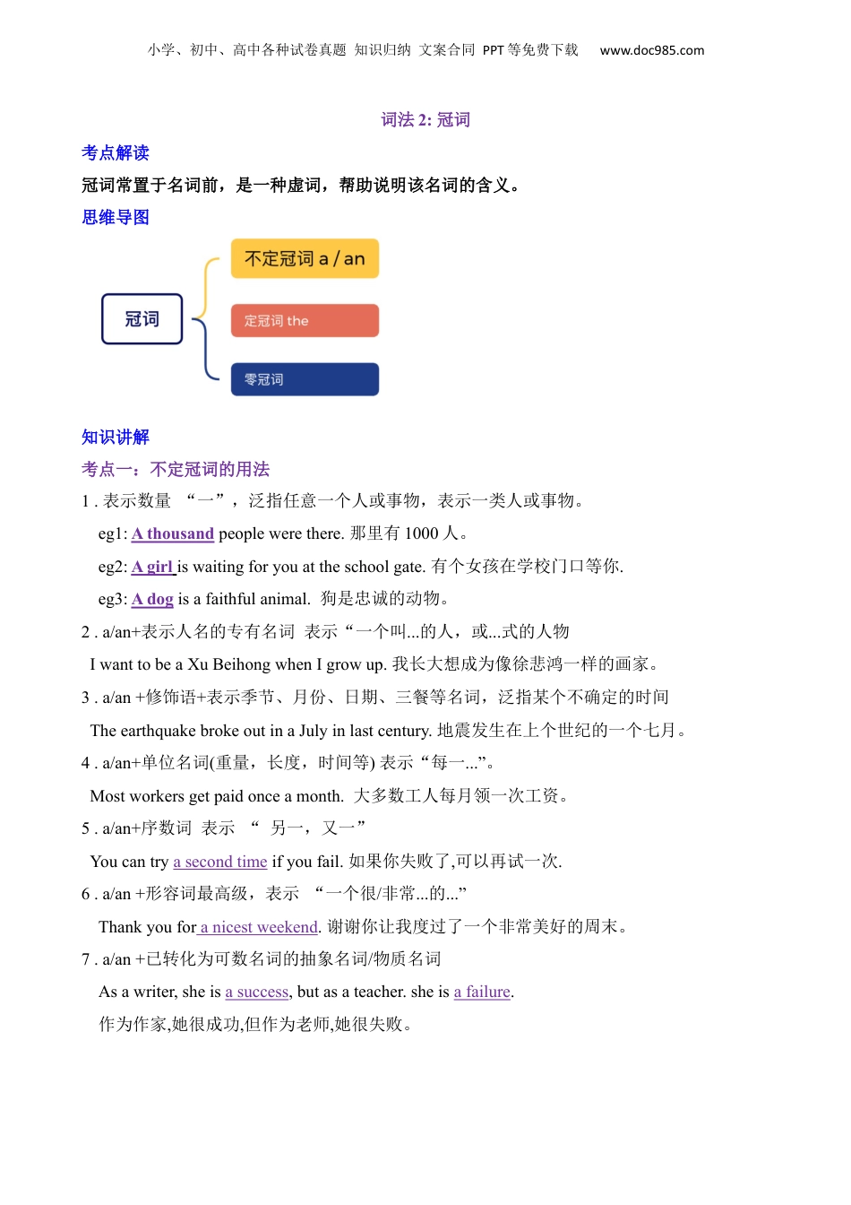 小升初英语-2 词法2 冠词.docx