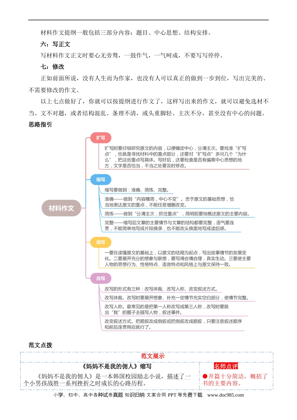 小升初语文-专题11 材料作文（讲义）.docx