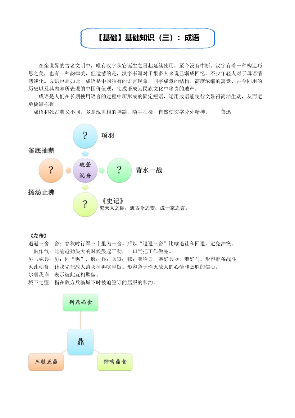 小升初语文-【基础】基础知识（三）：成语【秋季课程敬请期待】.doc