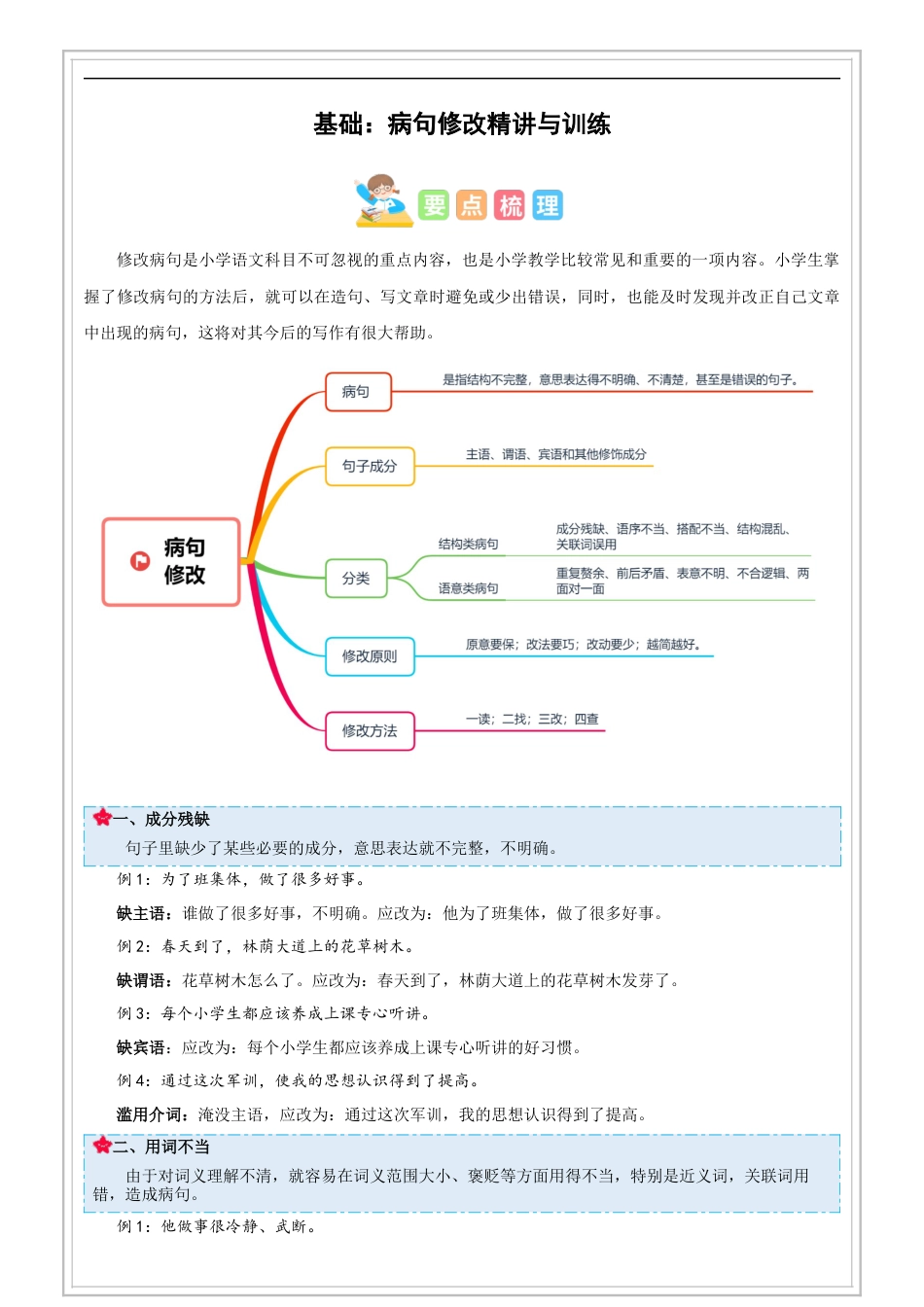 小升初语文-第01讲【基础】病句修改精讲与训练（解析版）-六年级 部编版.docx