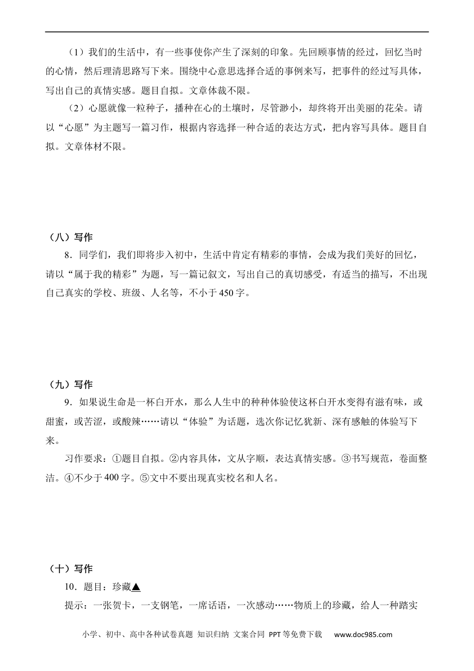 小升初语文-专题12 写作.docx