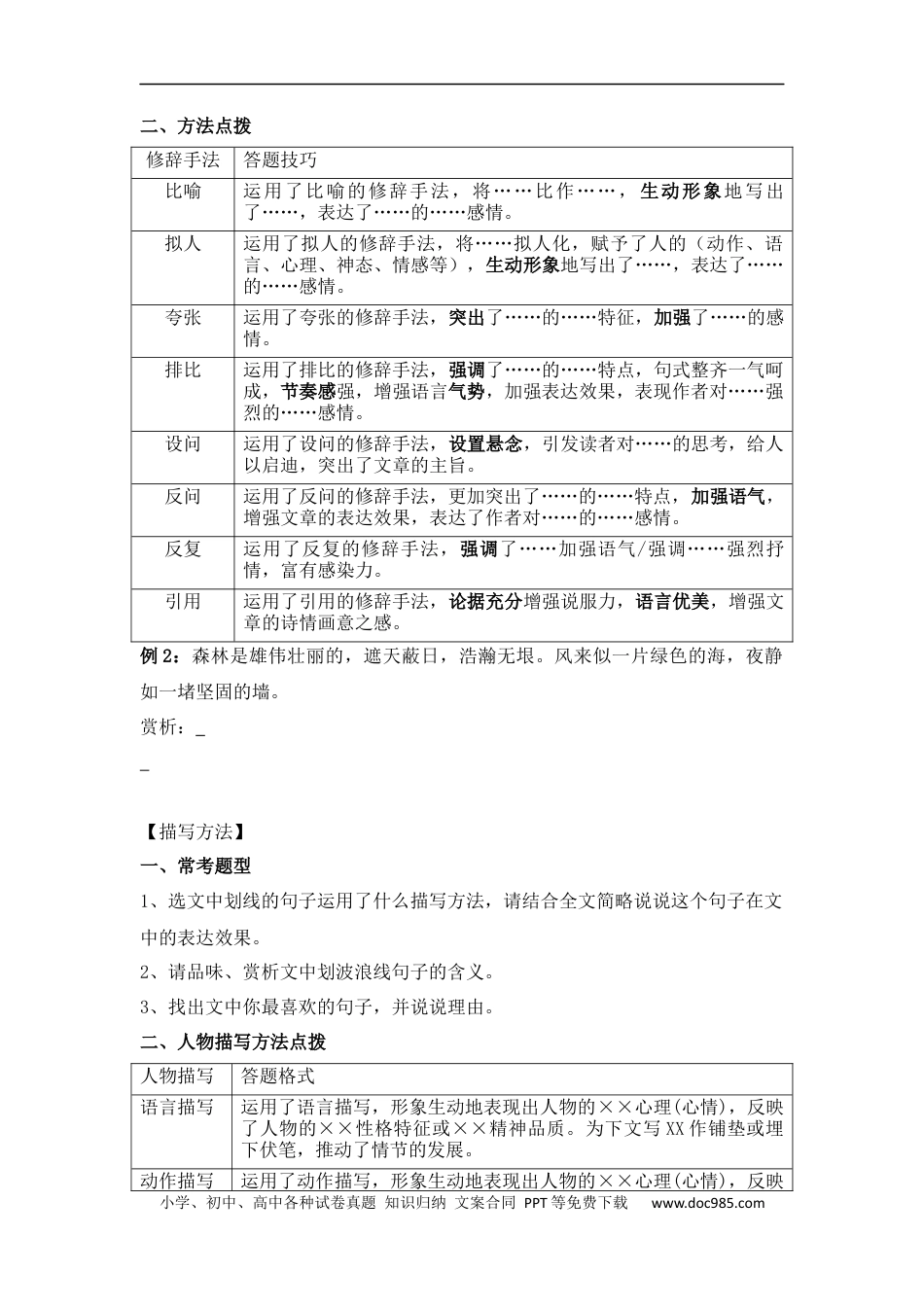 小升初语文-小升初语文知识点复习 专题九：句段赏析之内容篇（学生版）.docx