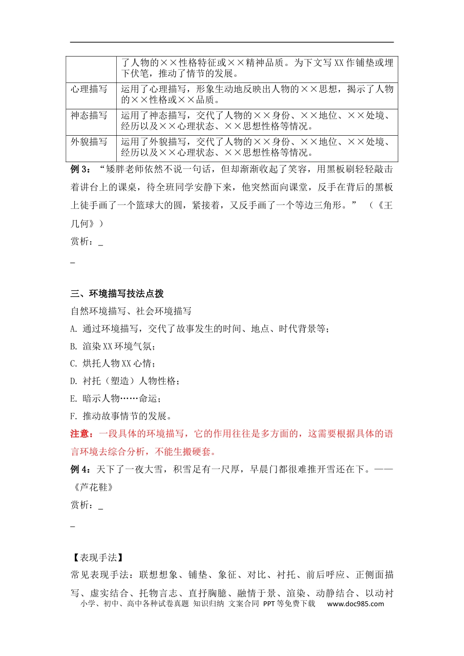 小升初语文-小升初语文知识点复习 专题九：句段赏析之内容篇（学生版）.docx