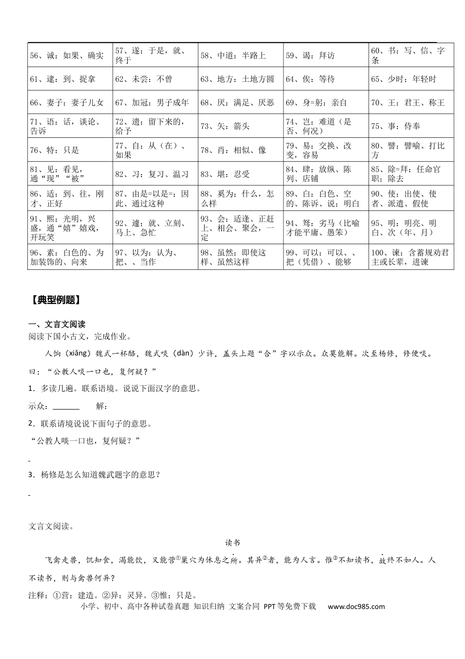 小升初语文-小升初文言文阅读-02常见文言实词的含义（学生版）.docx
