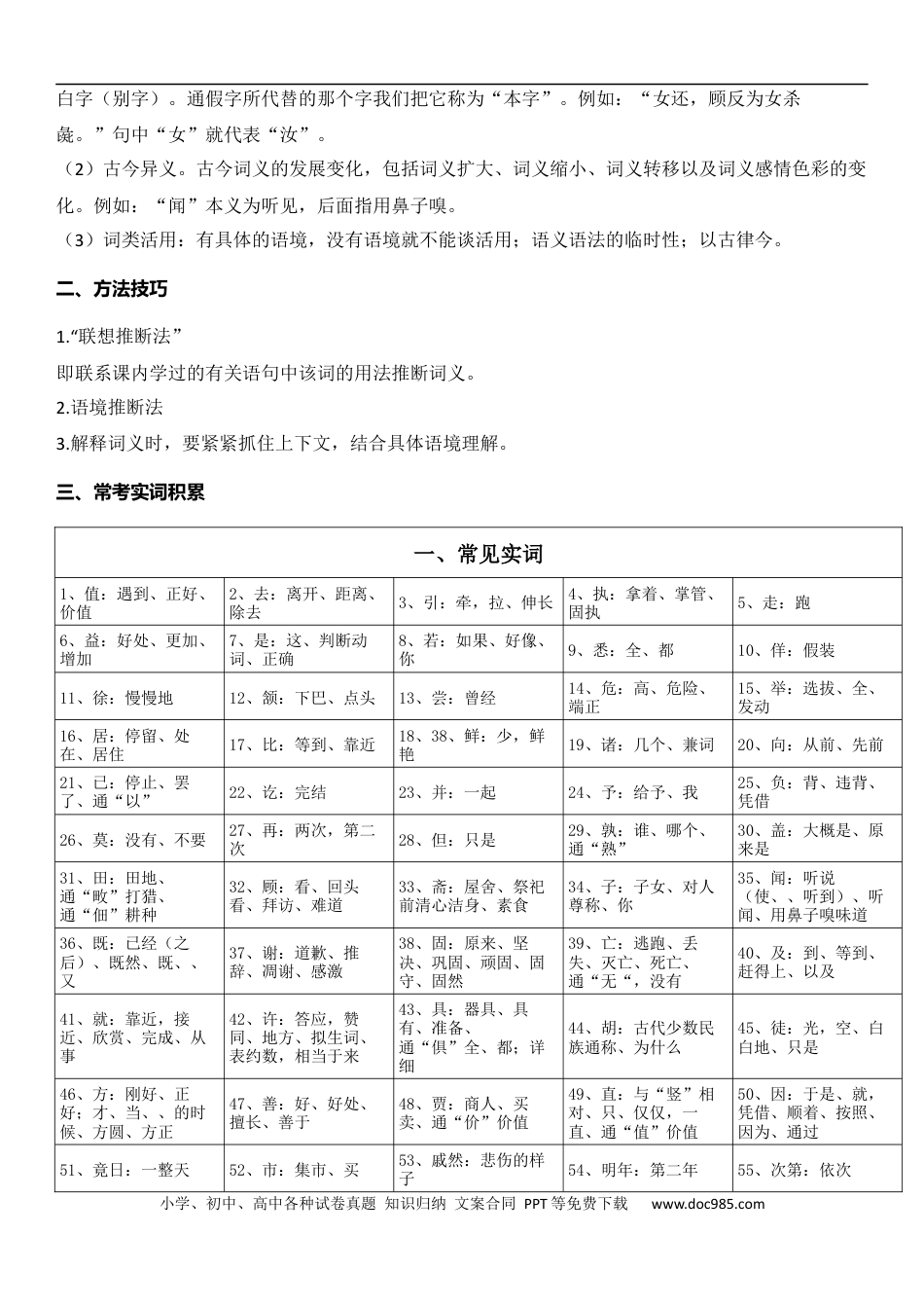 小升初语文-小升初文言文阅读-02常见文言实词的含义（教师版）.docx