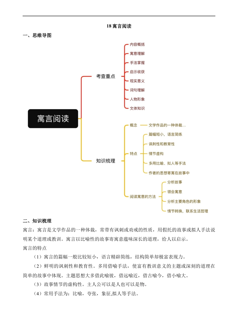 小升初语文-18 寓言阅读.docx