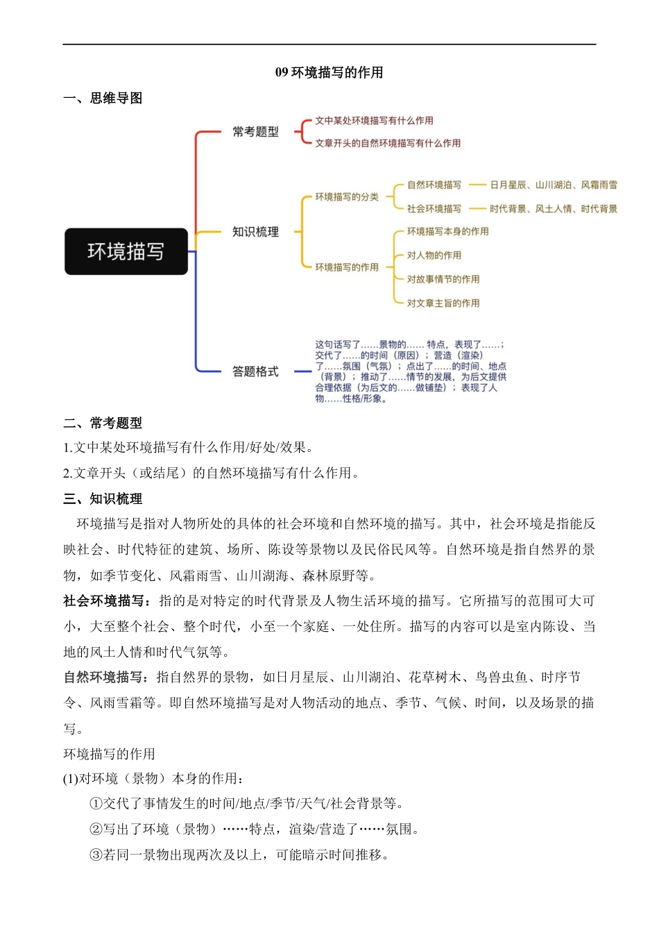 小升初语文-09 环境描写的作用.docx