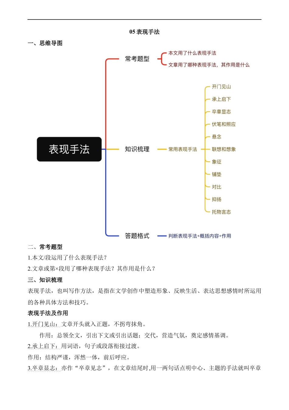 小升初语文-05 表现手法.docx