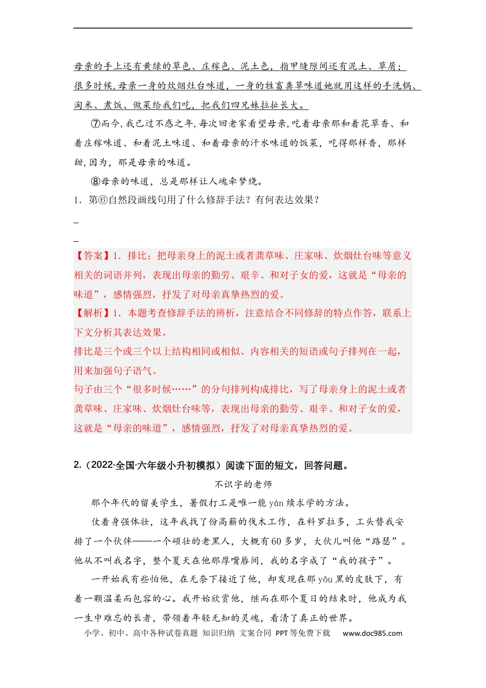 小升初语文-专题09 辨析修辞手法（教师版）.docx