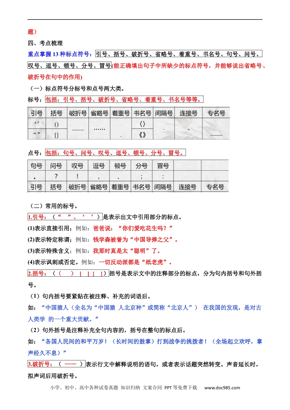 小升初语文-专题12 标点符号（讲义）.docx