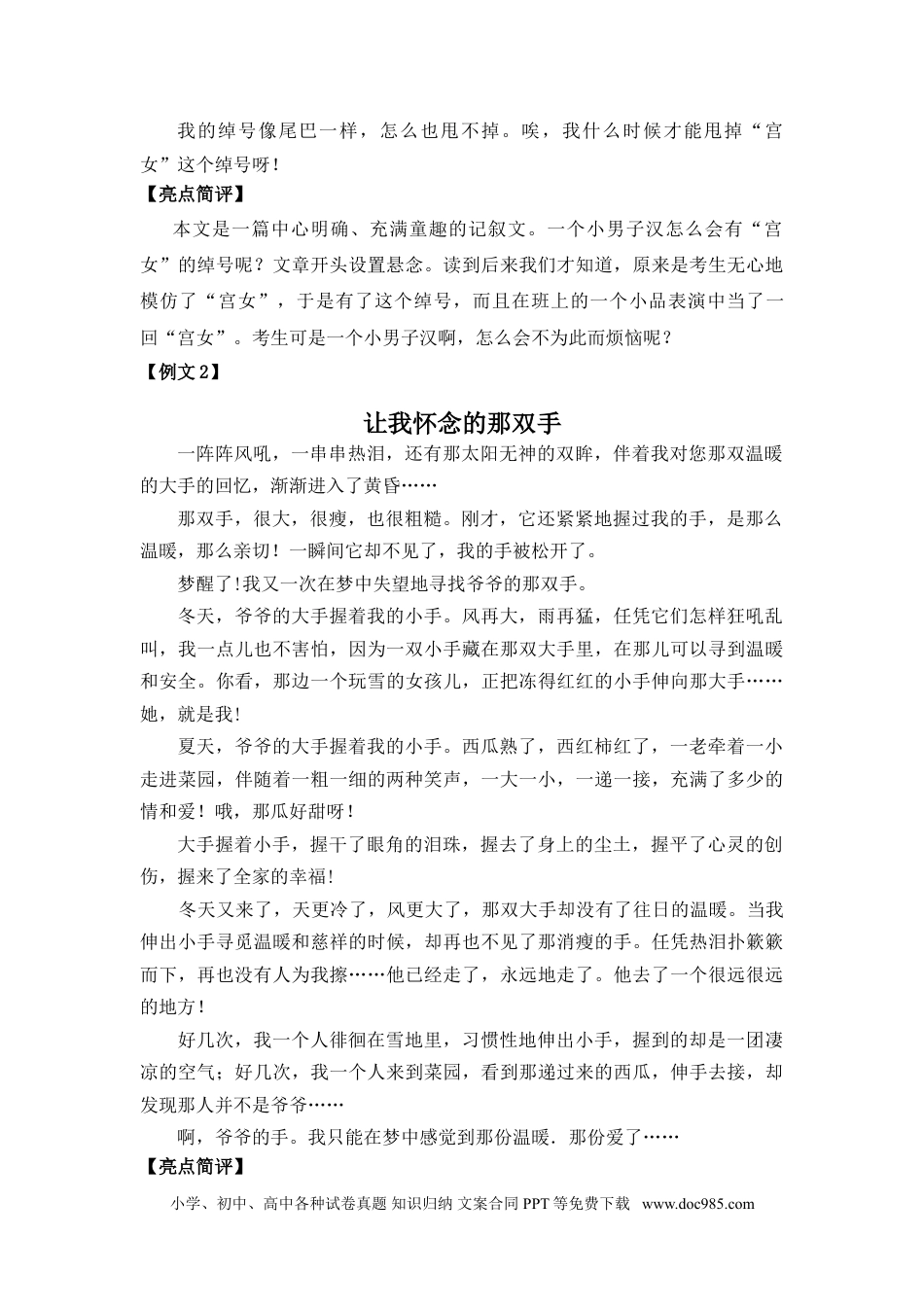 小升初语文-小考作文例文集锦.doc