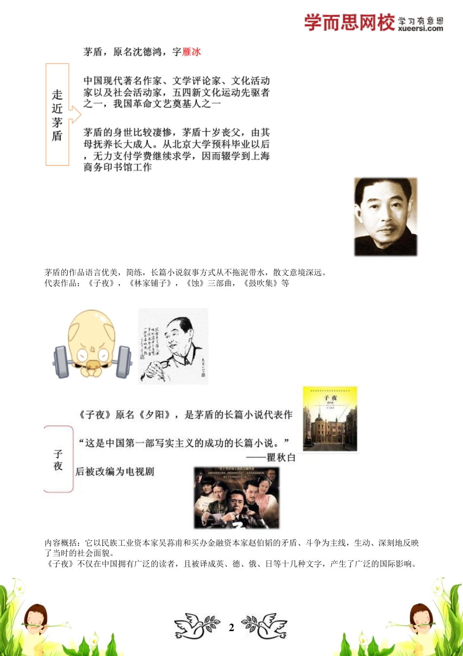 小升初语文-【文常】现当代文学（一）：鲁迅、巴金、矛盾.pdf