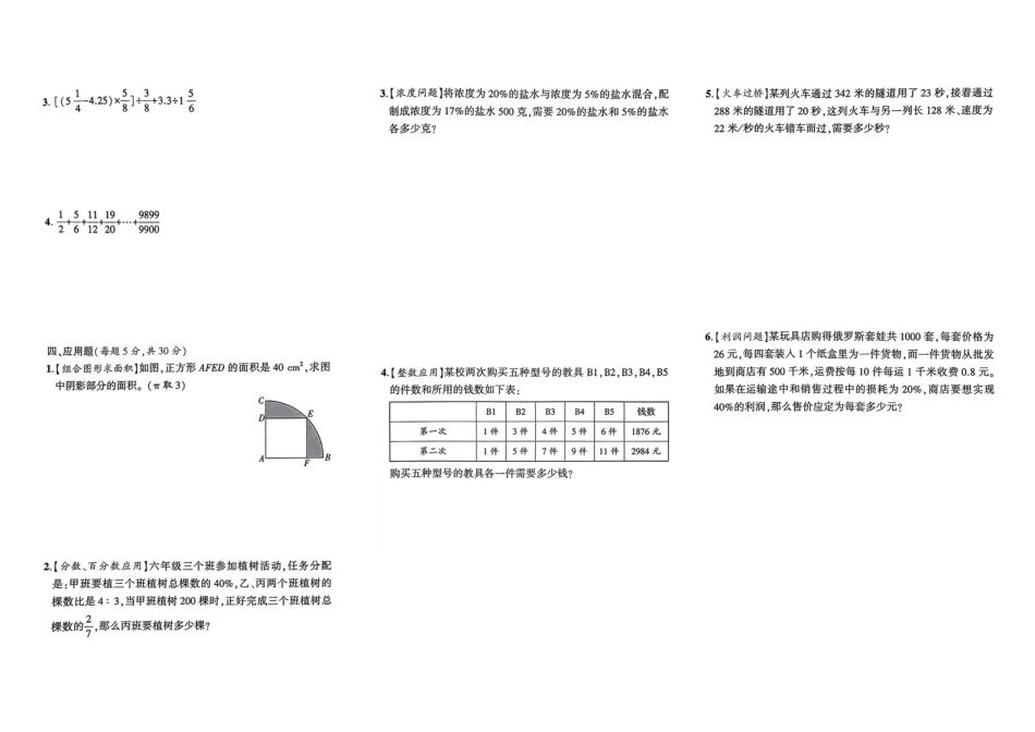 小升初数学分班试卷  郑东新区郑州WGY中学（东）AK新生入学分班卷.pdf
