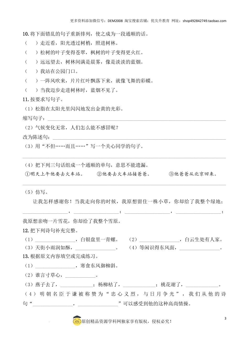 语文小升初模拟冲刺试卷（四） - 2024-2025学年语文小升初模拟演练冲刺试卷  A4版 学生版.docx