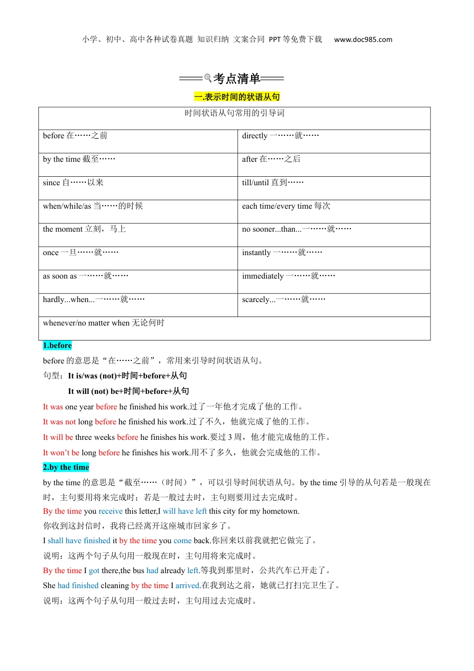 （人教版）第1部分-专题15 状语从句 （初高考点差异及衔接）（教师版）-初升高英语暑假衔接.docx