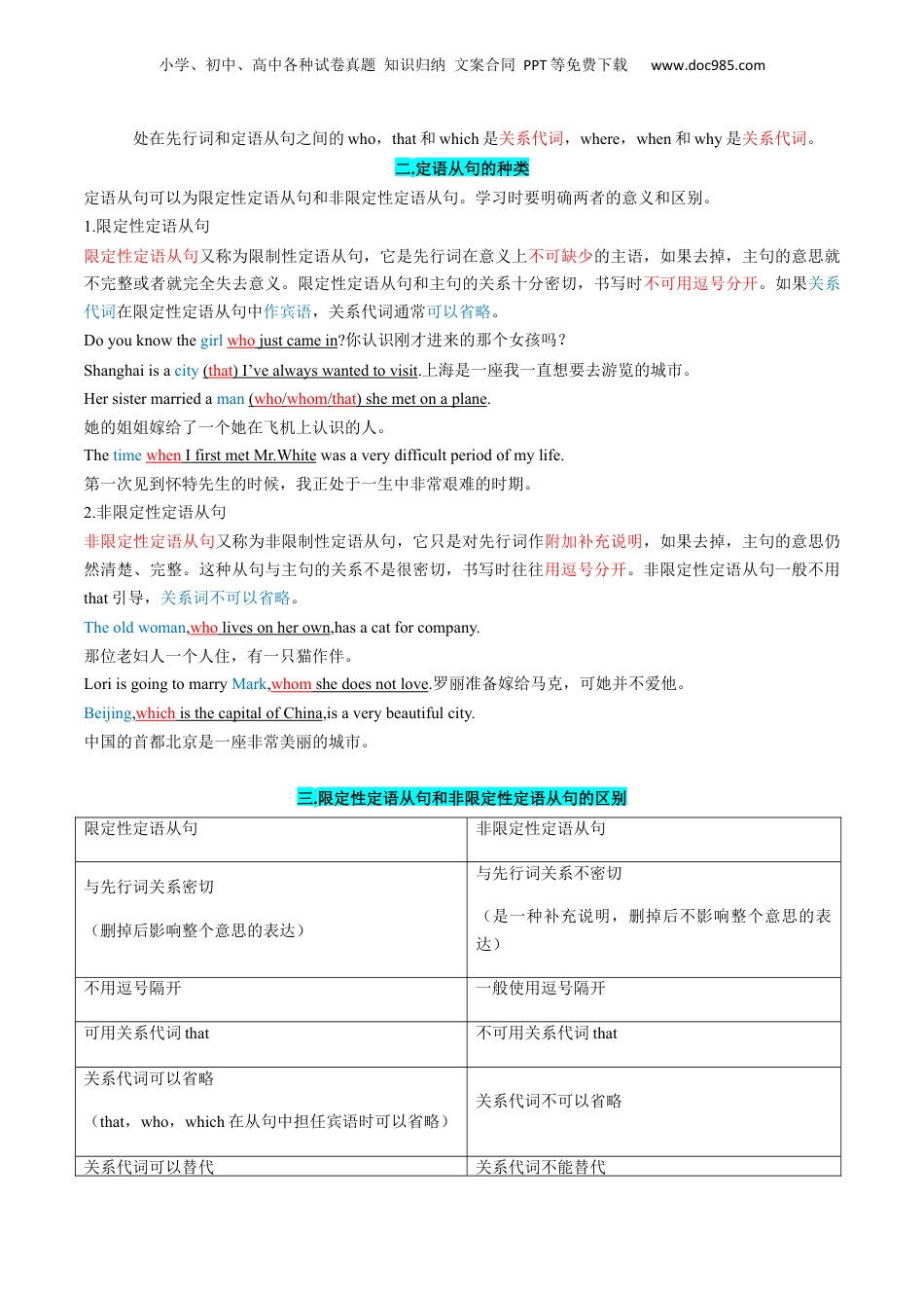 第1部分-复习-专题05 定语从句（教师版）-新高一英语暑假讲义（人教版）.docx