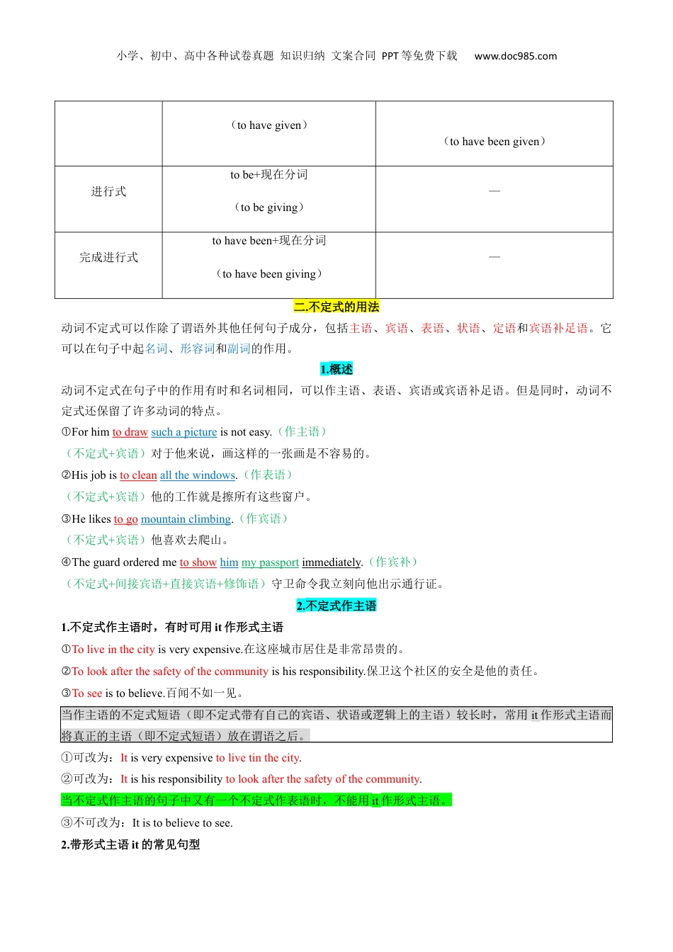 （人教版）第1部分-专题09 非谓语动词1（不定式）（初高考点差异及衔接）（学生版）-初升高英语暑假衔接.docx
