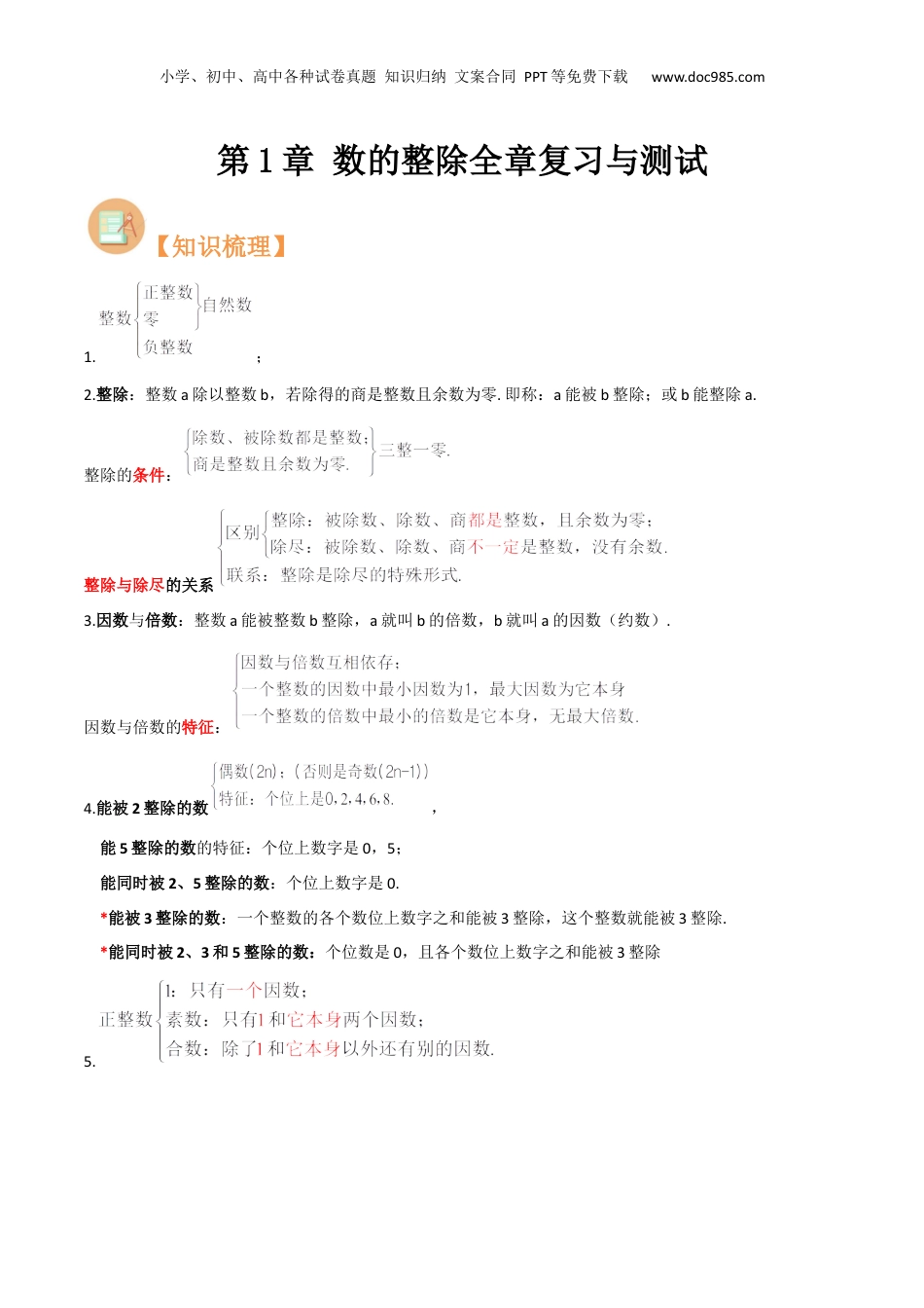初中数学沪教版暑假衔接（小升初）第06讲第1章 数的整除全章复习与测试（解析版）.docx