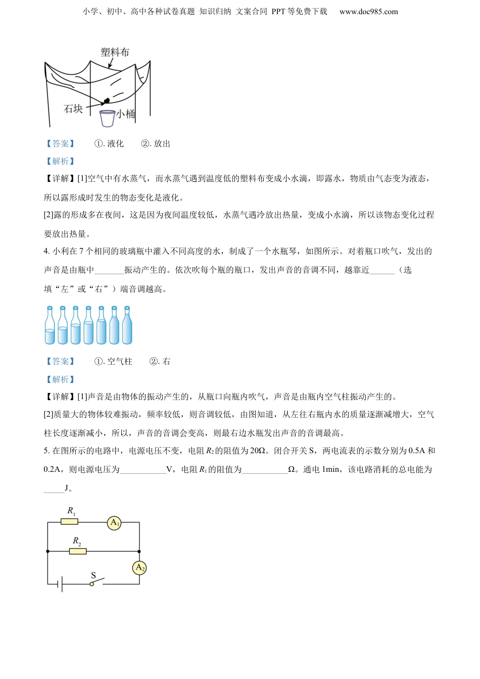 2022年河南省中考物理真题（解析卷）.docx