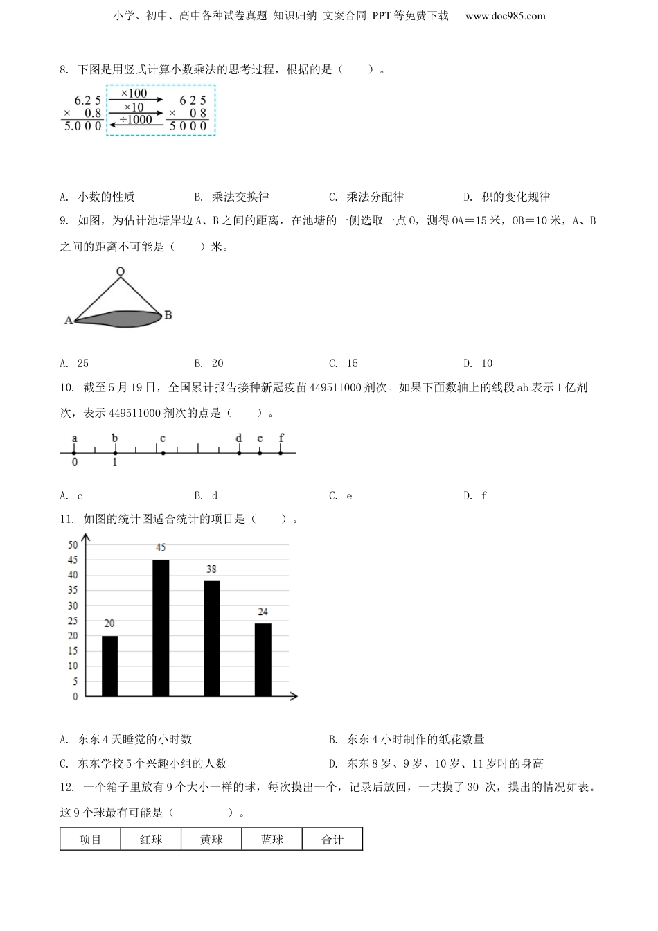 精品解析：福建省泉州市2021年北师大小升初考试数学试卷（原卷版）.docx