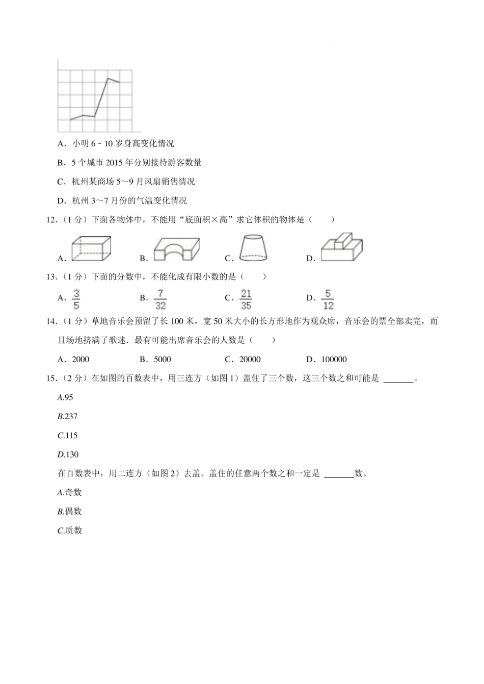 2024年浙江省杭州市西湖区小升初数学试卷含答案及解析.pdf