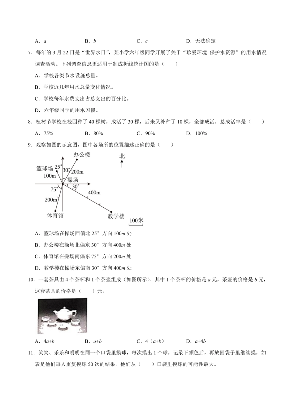 2024年山东省济南市天桥区小升初数学试卷（含答案）.pdf