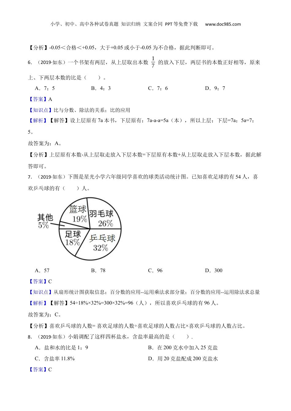 江苏省南通市如东县2019年小升初数学试卷(教师版).docx