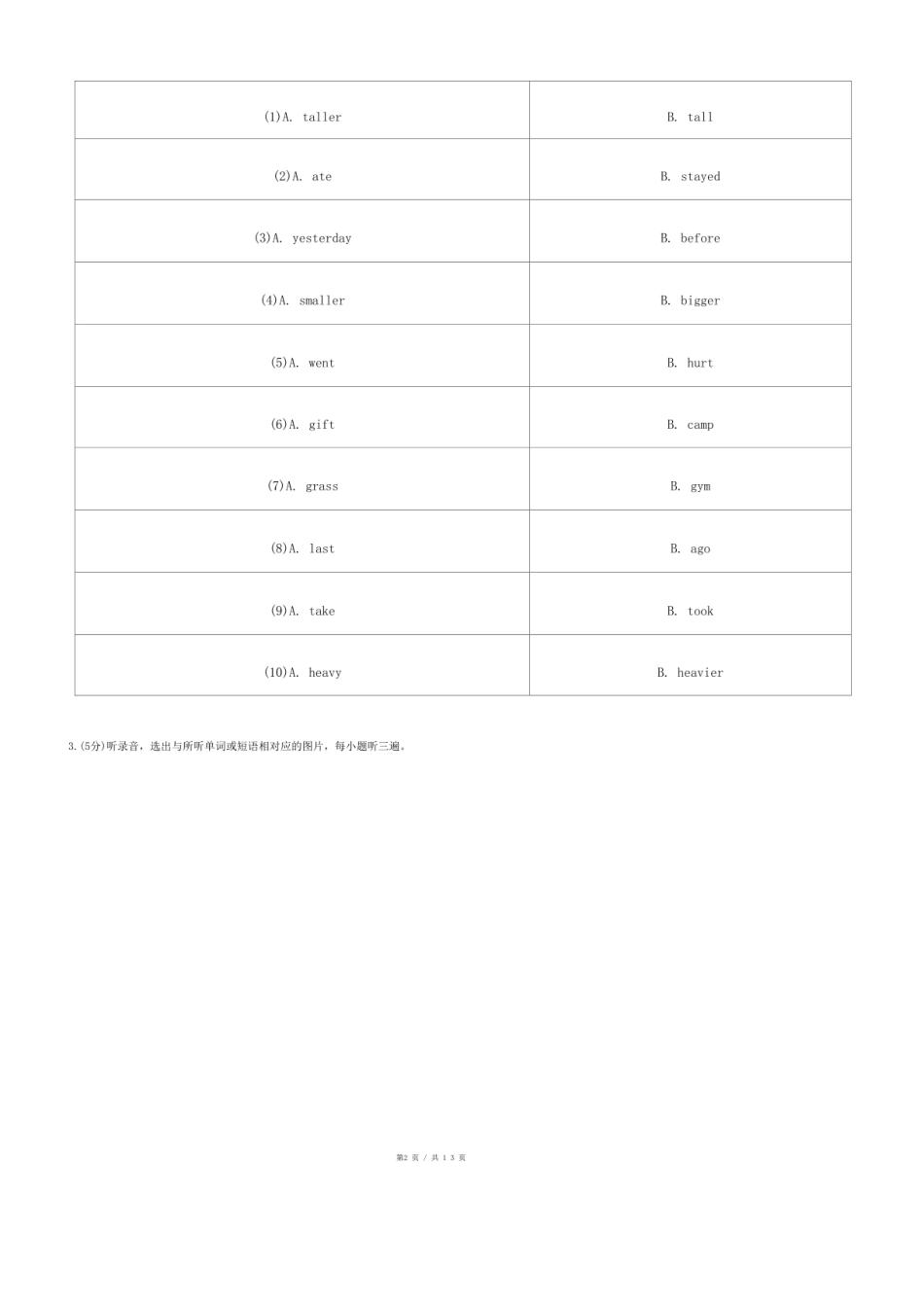2023年云南省玉溪市红塔区小升初英语试卷.pdf