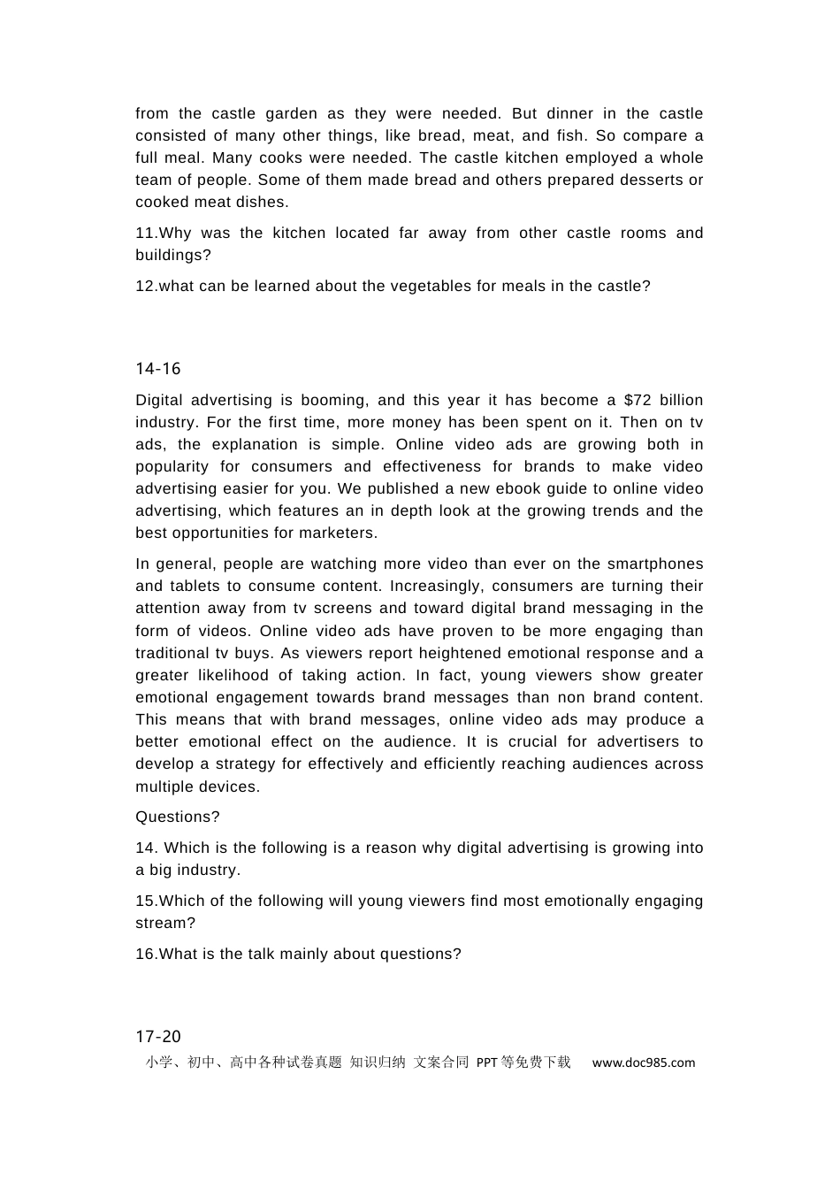 2023年上海秋考英语听力原文.docx
