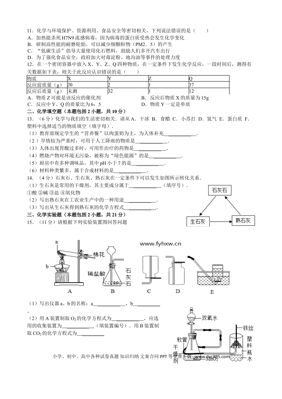2013年江苏省徐州市中考化学试卷及答案.doc