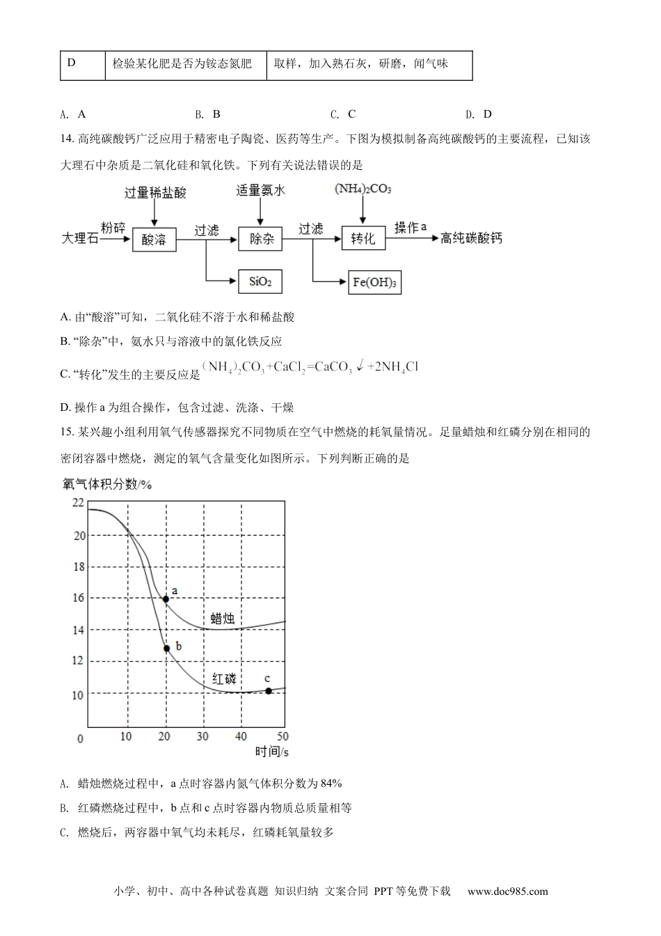 2022年江苏省泰州市中考化学真题（原卷版）.docx