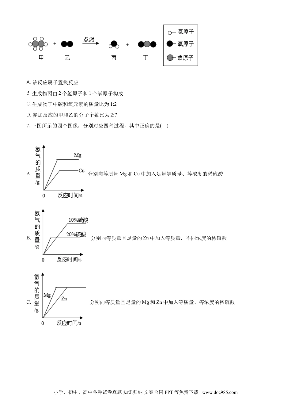 2018年河北省中考化学真题（空白卷）.doc
